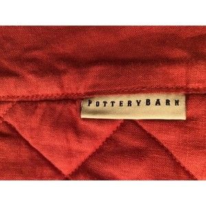 Pottery Barn Belgian Flax Linen Diamond Stitch Quilt King/Cali King Free Ship